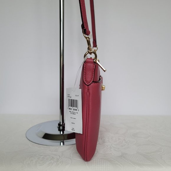 COACH Polly Pebbled Leather Crossbody Bag- Rouge color - Picture 10 of 16